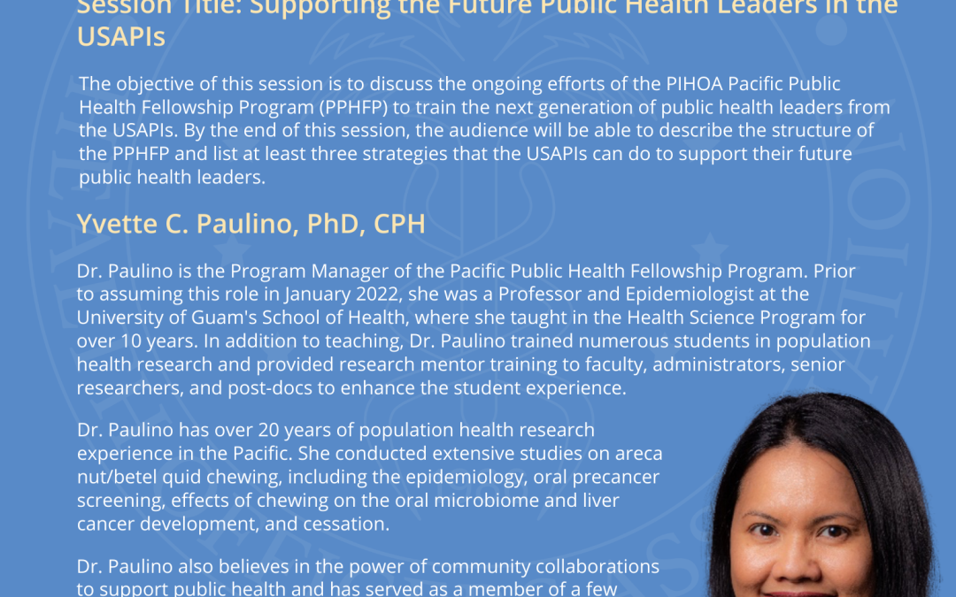 PPHFP Meet the Expert Fall 2022 Series – Supporting the Future Public Health Leaders in the USAPIs