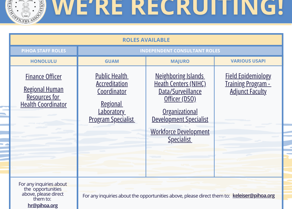 PIHOA E-Blast: We’re Recruiting – April 2024